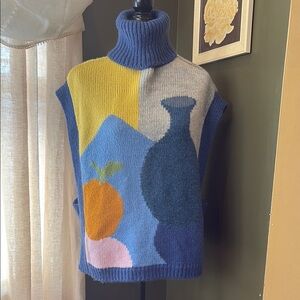 Anthropologie Multicolor Cowl Neck Sweater